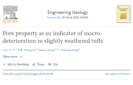 Pore property as an indicator of macro-deterioration in slightly weathered tuffs